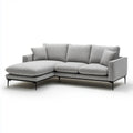 Canapé d'angle gauche 3 places gris en polyester forme L 250 x 160 x 85 cm