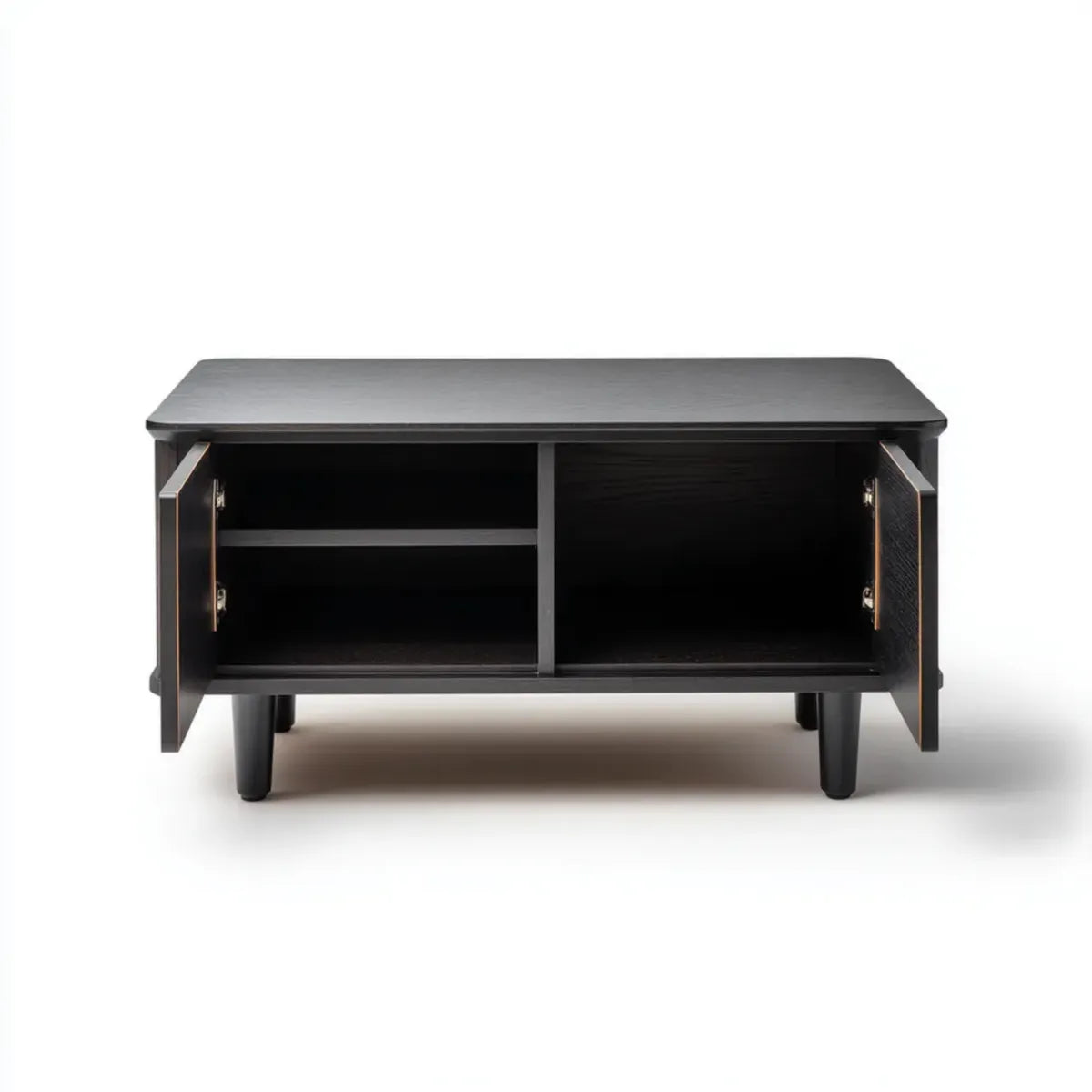 Meuble TV 2 portes noir 120 x 40 x 60 cm MDF rectangulaire