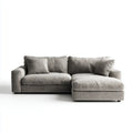 Canapé d'angle 3 places gris avec méridienne droite 250 x 160 x 85 cm en polyester