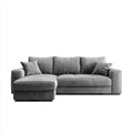 Canapé d'angle gauche 3 places gris en microfibre polyester 260 x 165 x 85 cm en L