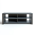 Meuble TV gris anthracite 120 x 40 x 50 cm en panneaux MDF rectangulaire avec 4 niches